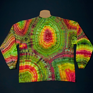 Size 2XL Rasta Geode Long Sleeve Ice Dye Shirt