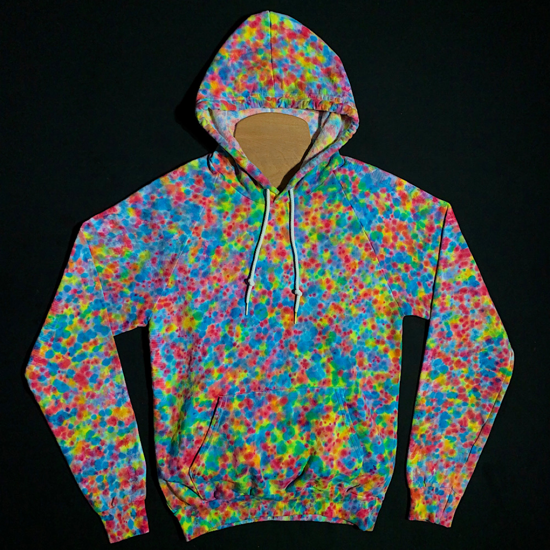 Size Small Pastel Pebbles Splatter Pattern Pullover Hoodie