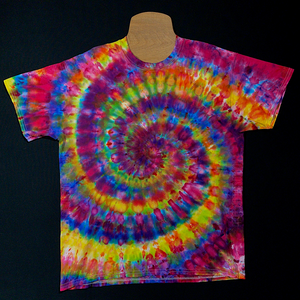 Rainbow Confetti Spiral Ice Dye T-Shirt