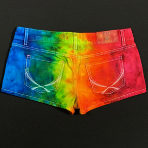 Women’s Size 4 PINK Marbled Rainbow Distressed Denim Shorts
