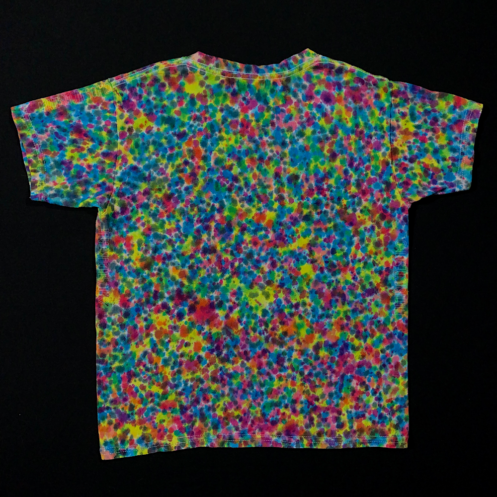 Youth XS Rainbow Pebbles Splatter Pattern Tie Dye T-Shirt