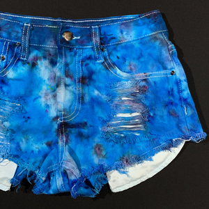 Women’s 0 Distressed Denim Tie Dye Shorts