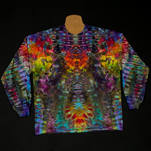 Size 2XL Rainbow Psychedelic Mindscape Long Sleeve Ice Dye Shirt
