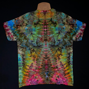Size Large Psychedelic Tropicscape Ice Dye T-Shirt