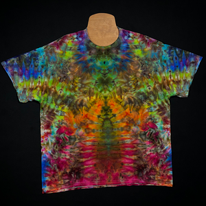 Size XL Reverse Rainbow Psychedelic Mindscape Ice Dye T-Shirt