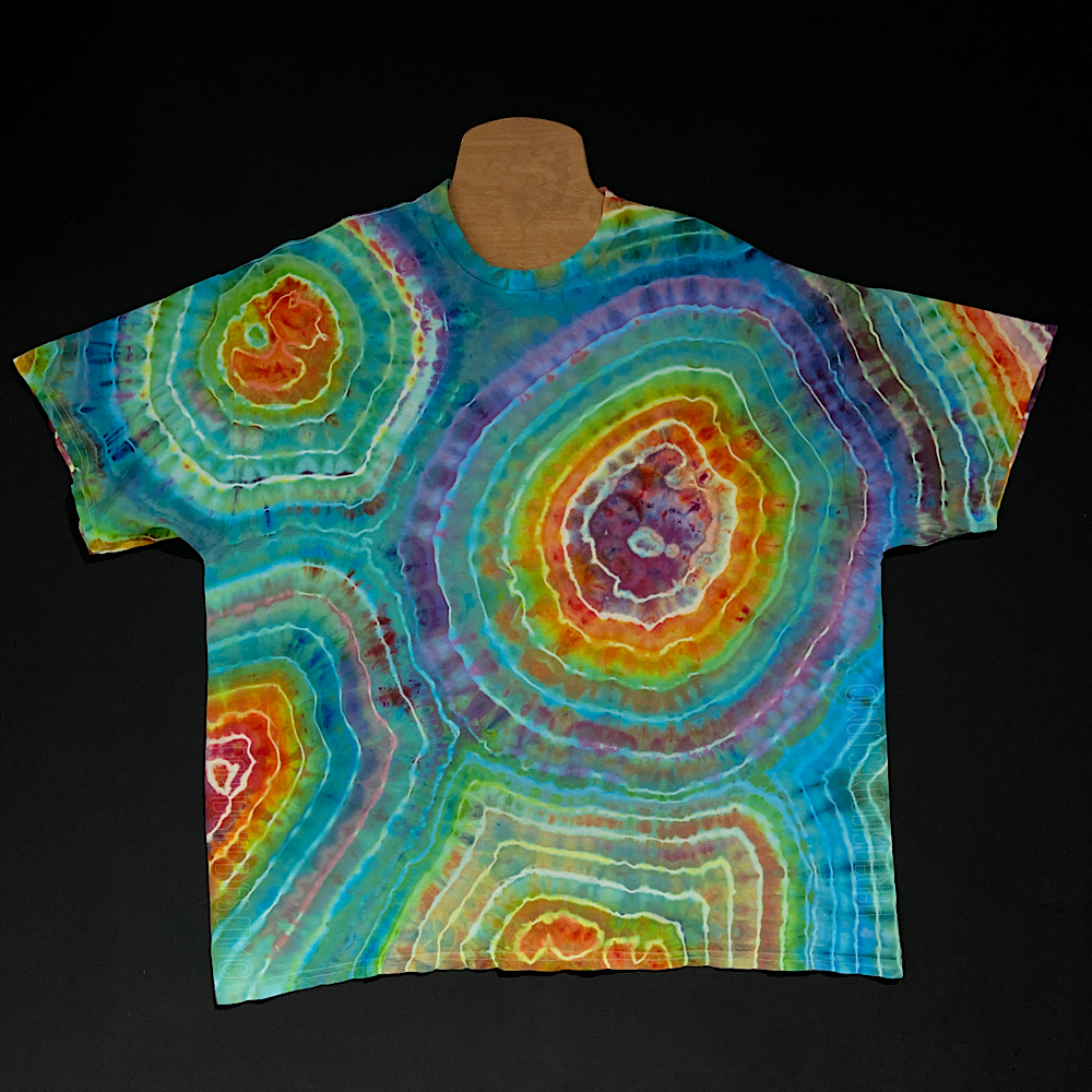 Size 2XL Rainbow Agate Geode Ice Dye T-Shirt